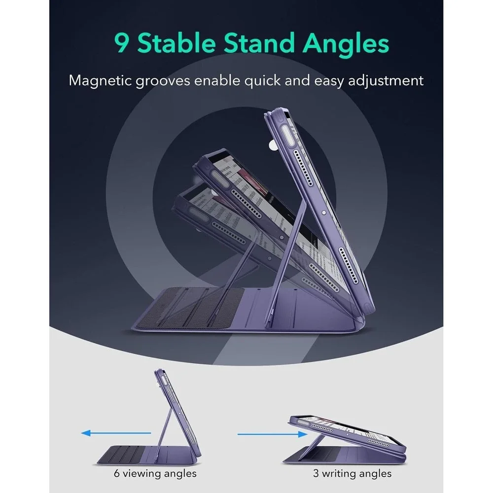 ESR‎ iPad Air 11 10.9 Case Magnetic Removable Cover Stand 9 Angles Purple